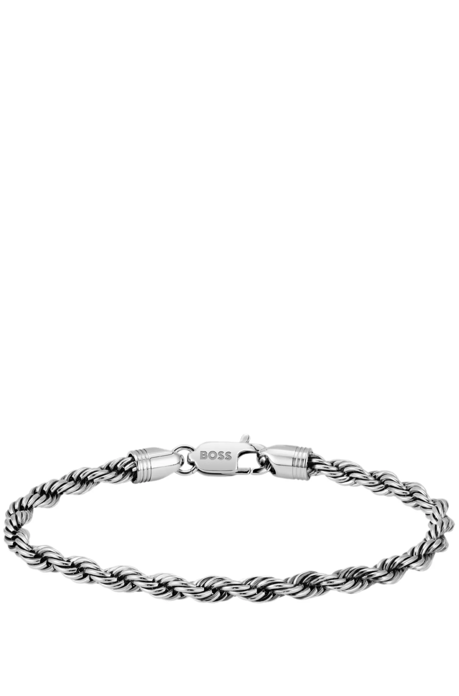 Silberfarbenes Armband mit Kette in Kordeloptik