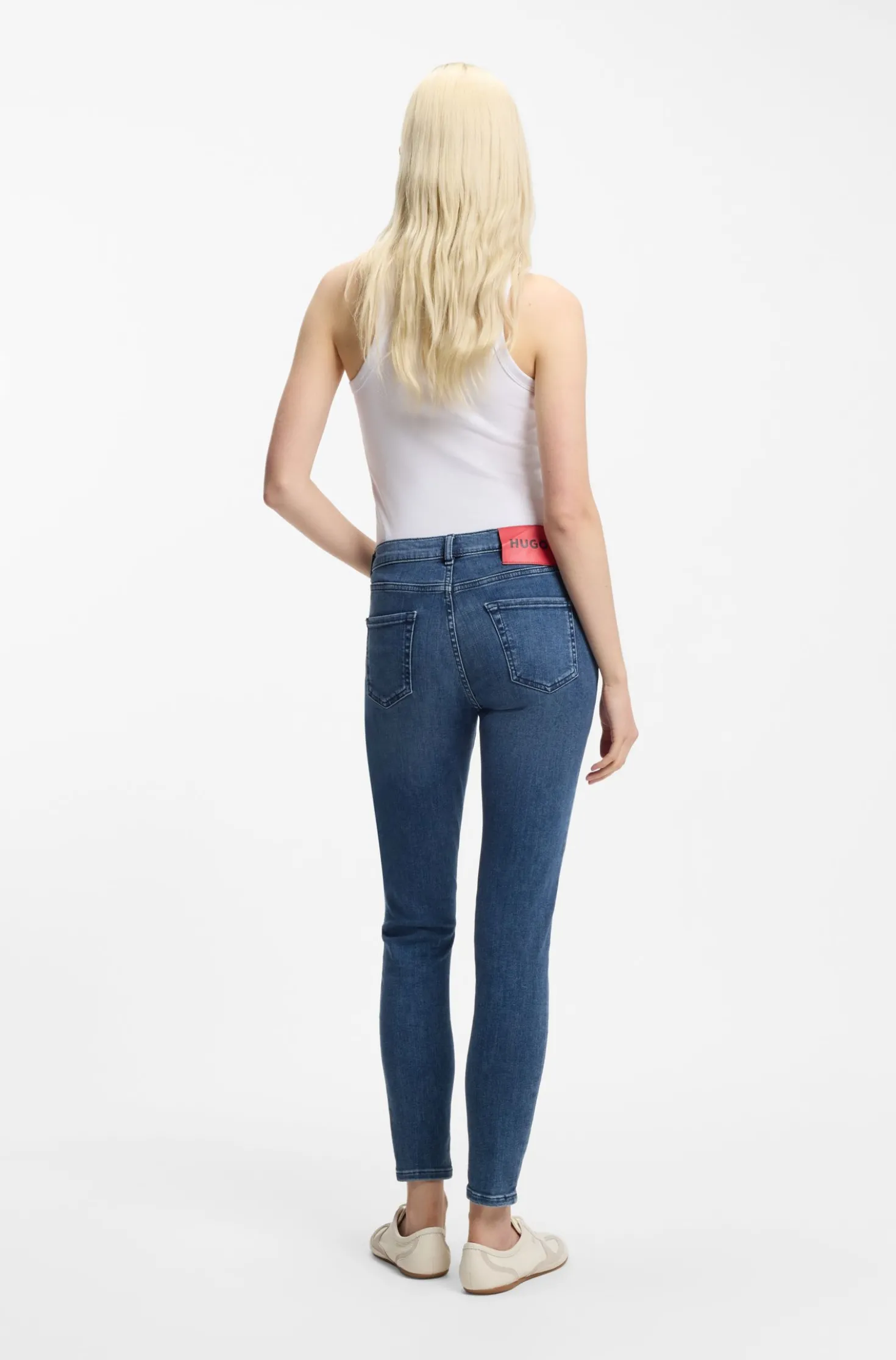 Skinny-Fit Jeans aus blauem Super-Stretch-Denim