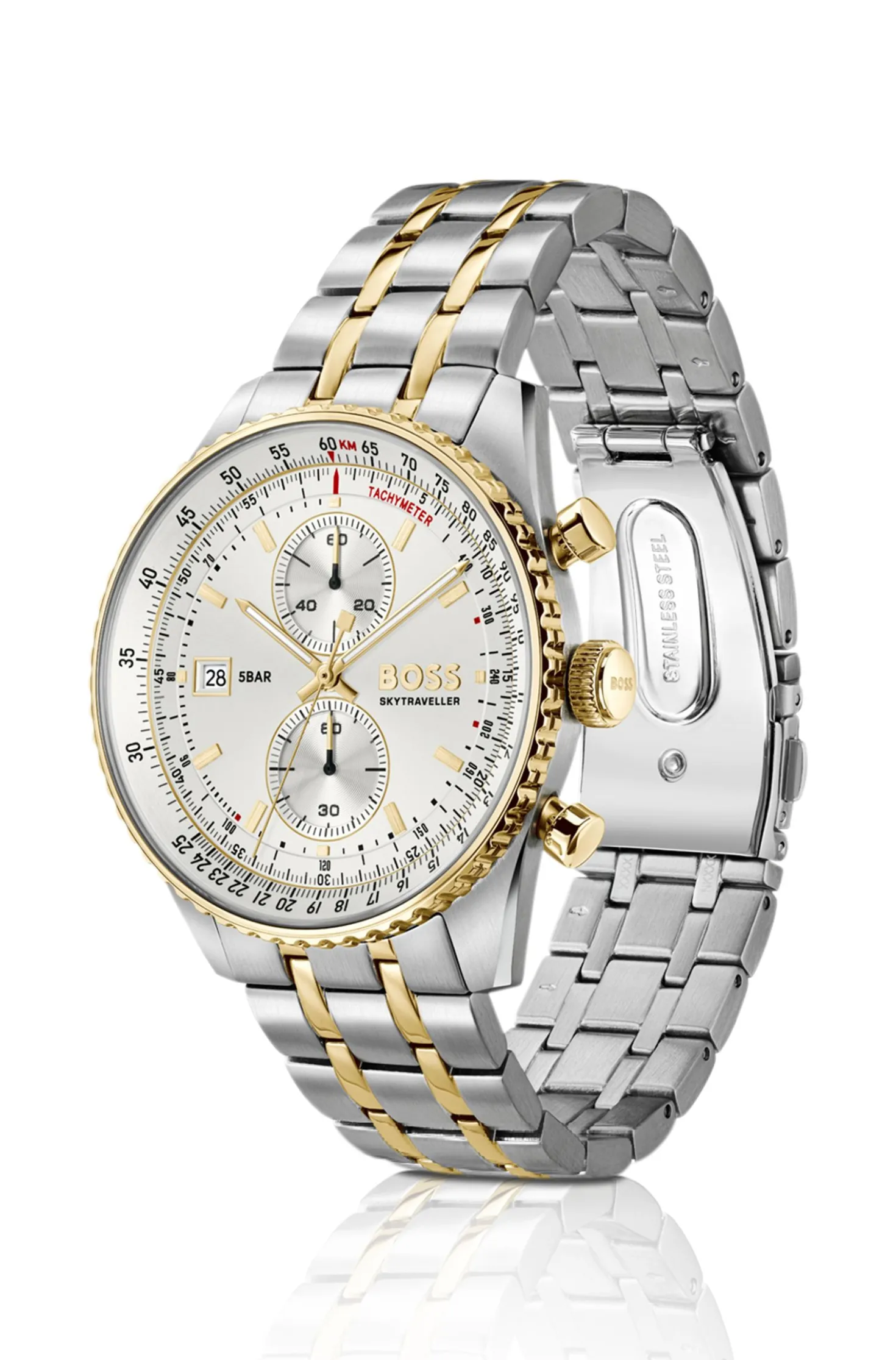 Skytraveller Pro zweifarbige Uhr mit Saphirglas