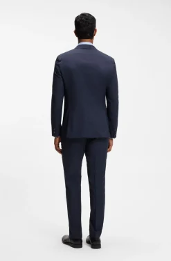 Slim-Fit Anzug aus fein gemusterter Schurwolle