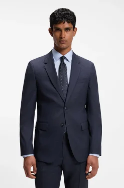 Slim-Fit Anzug aus fein gemusterter Schurwolle