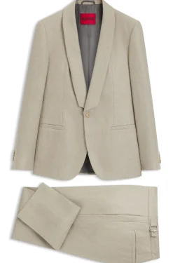 Slim-Fit Anzug aus Leinen-Twill