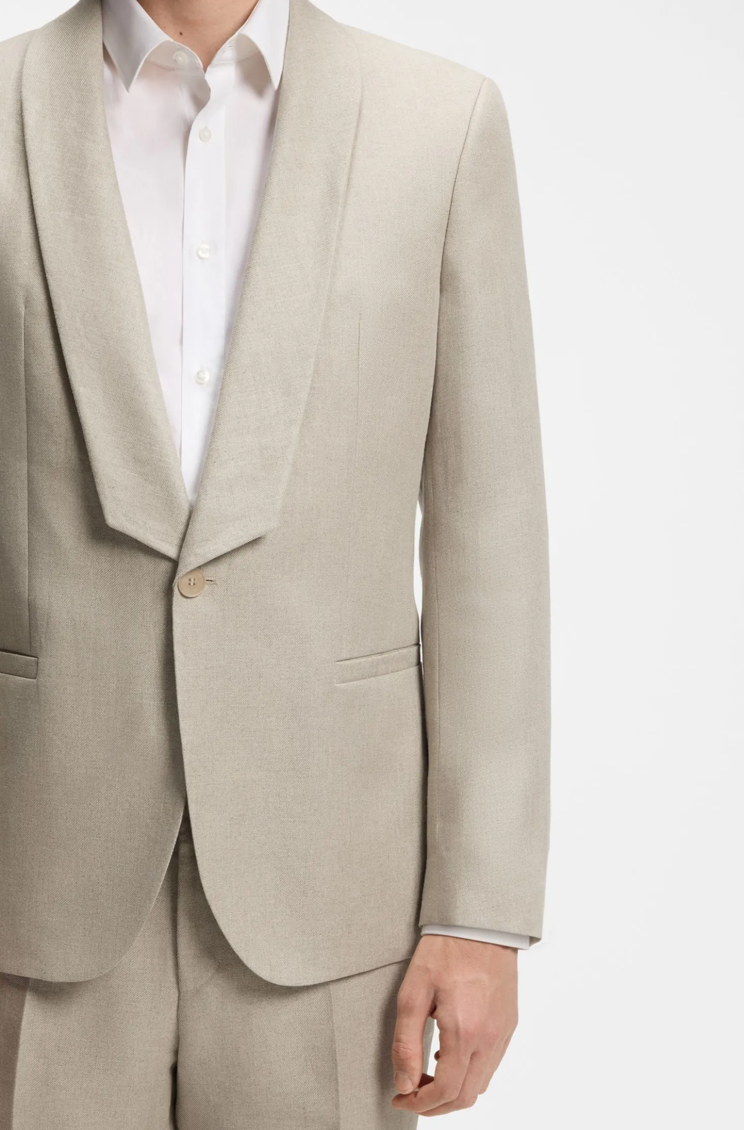 Slim-Fit Anzug aus Leinen-Twill