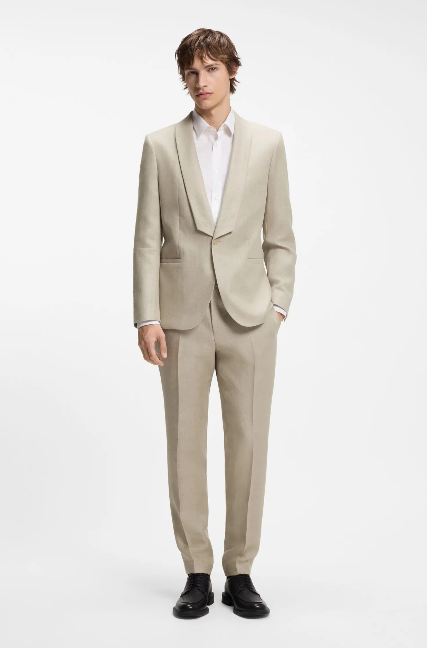 Slim-Fit Anzug aus Leinen-Twill