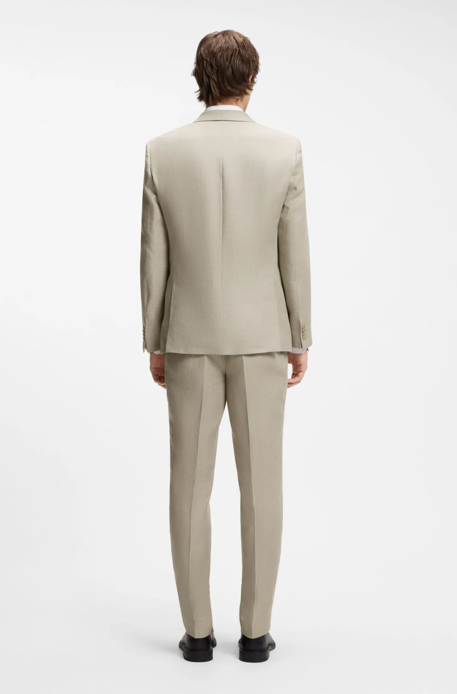 Slim-Fit Anzug aus Leinen-Twill