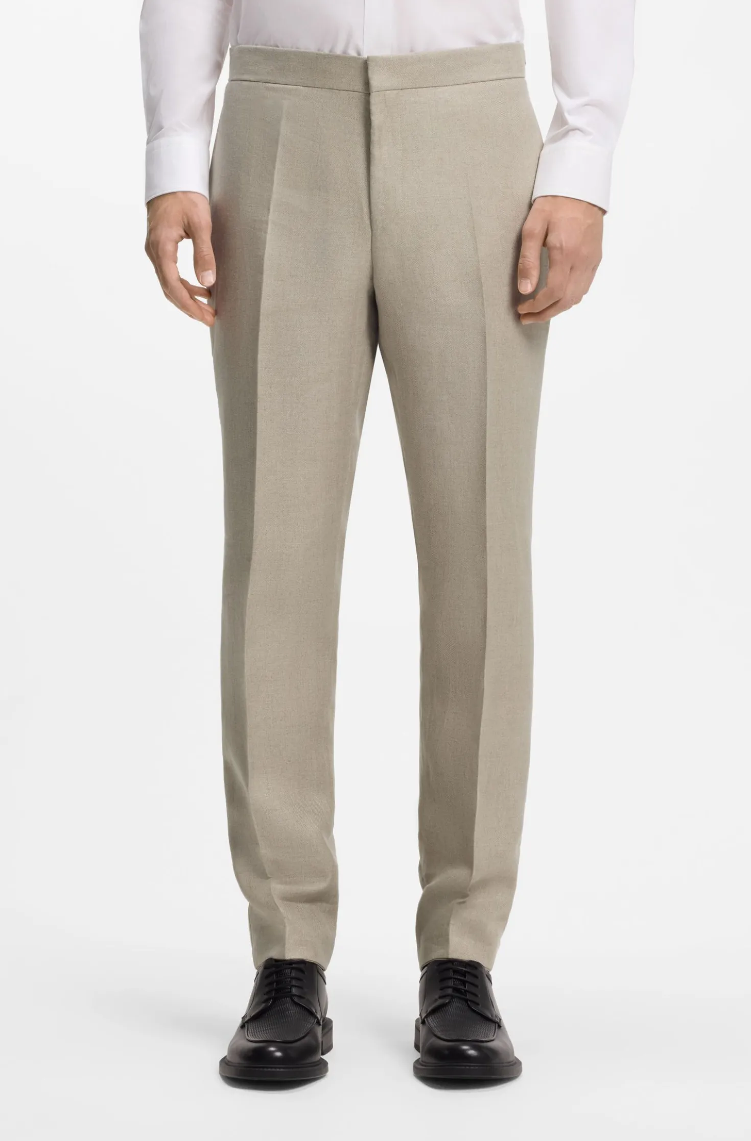 Slim-Fit Anzug aus Leinen-Twill