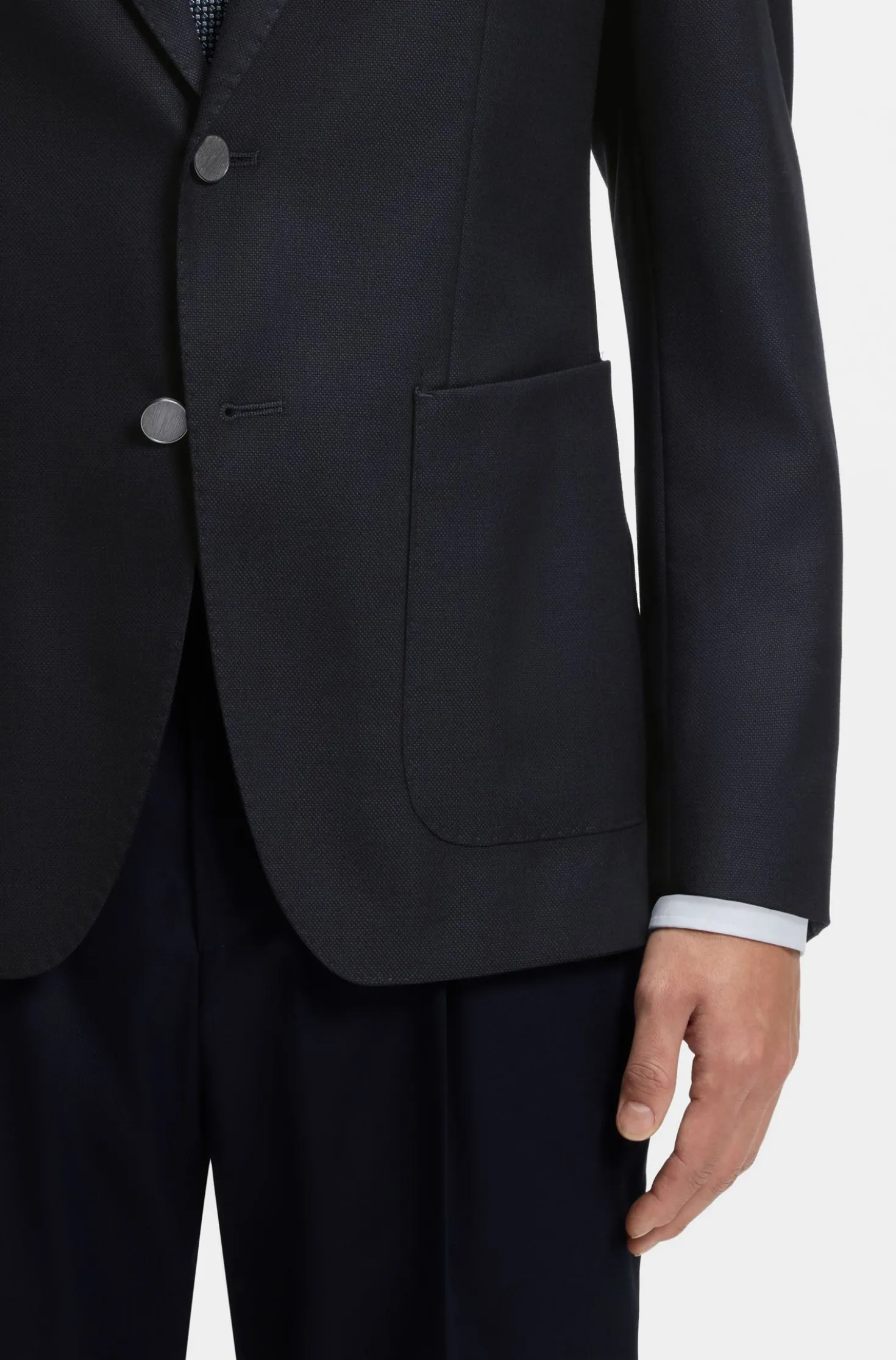 Slim-Fit Blazer aus elastischer Schurwolle