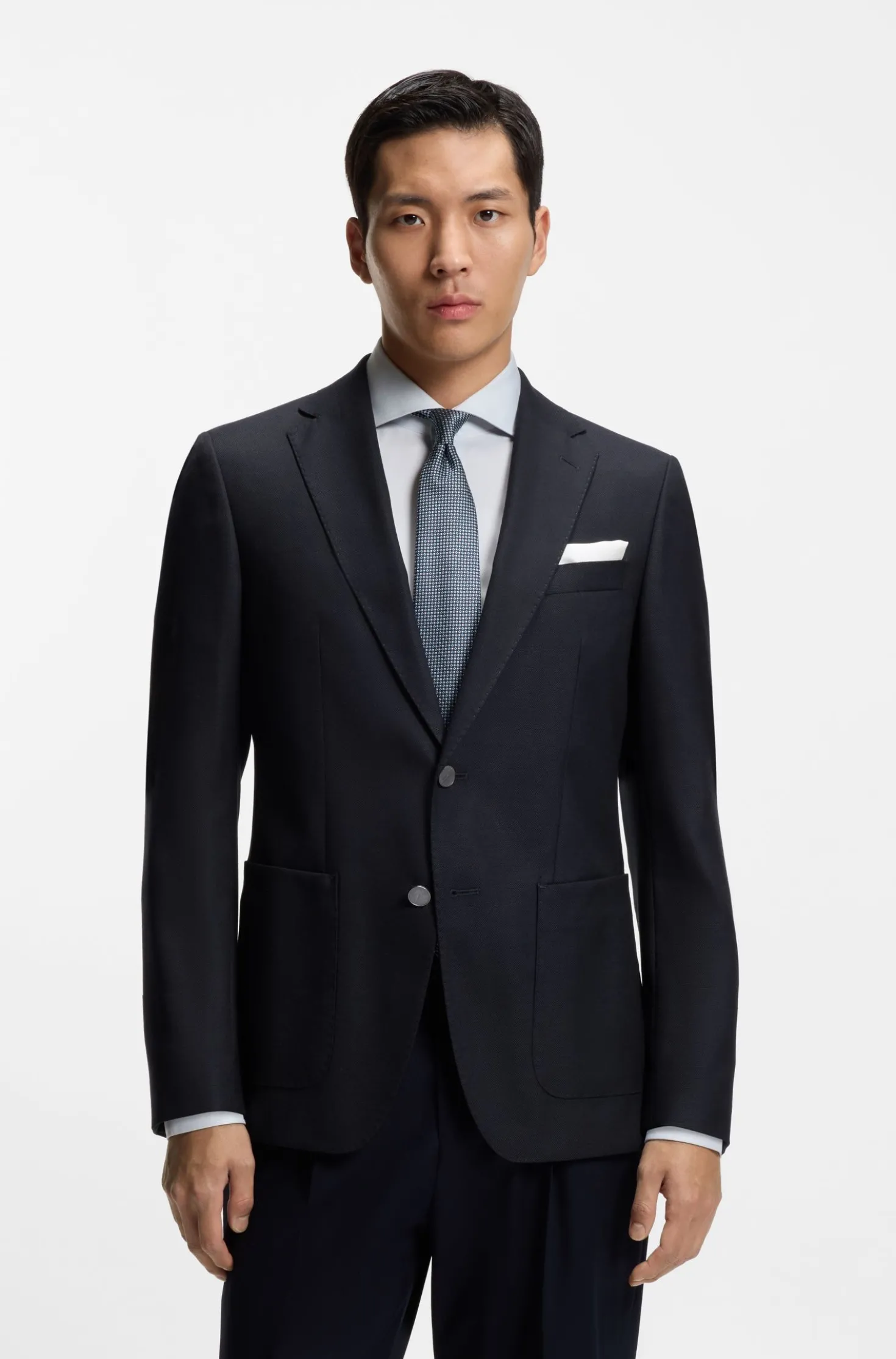 Slim-Fit Blazer aus elastischer Schurwolle