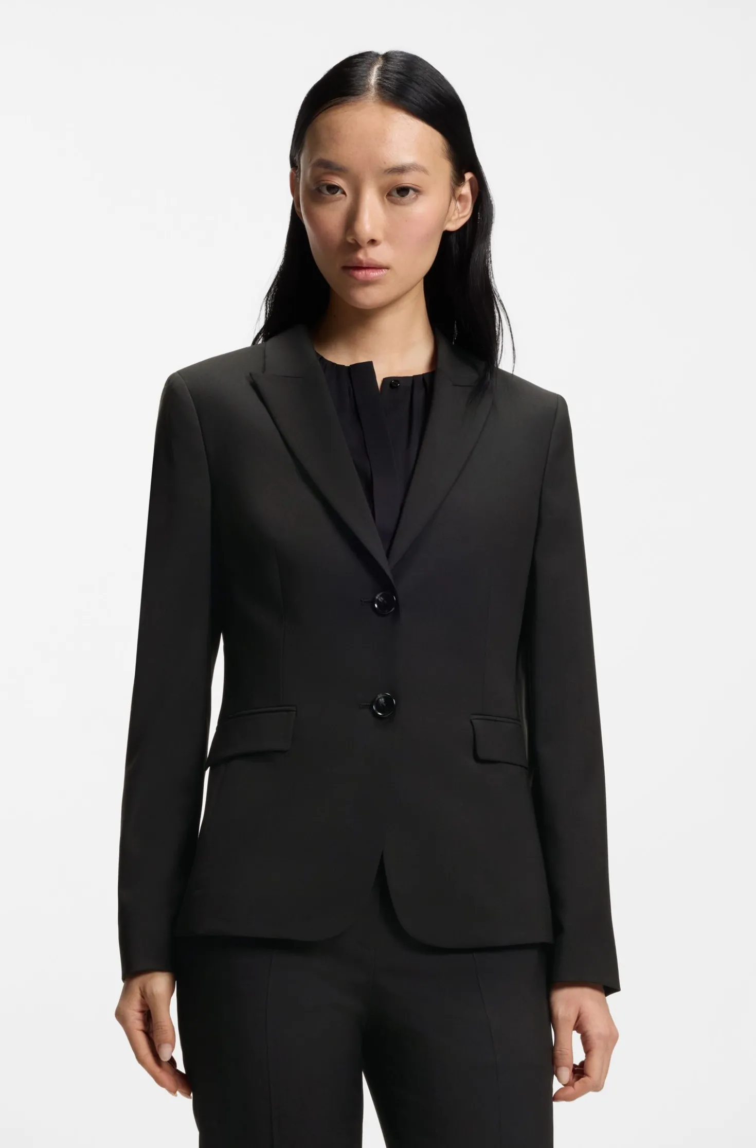 Slim-Fit Blazer aus in Italien gefertigter Schurwolle