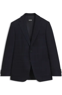 Slim-Fit Blazer aus karierter Schurwolle