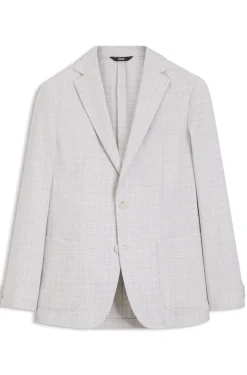 Slim-Fit Blazer aus karierter Schurwolle und Baumwolle