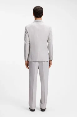 Slim-Fit Blazer aus karierter Schurwolle und Baumwolle
