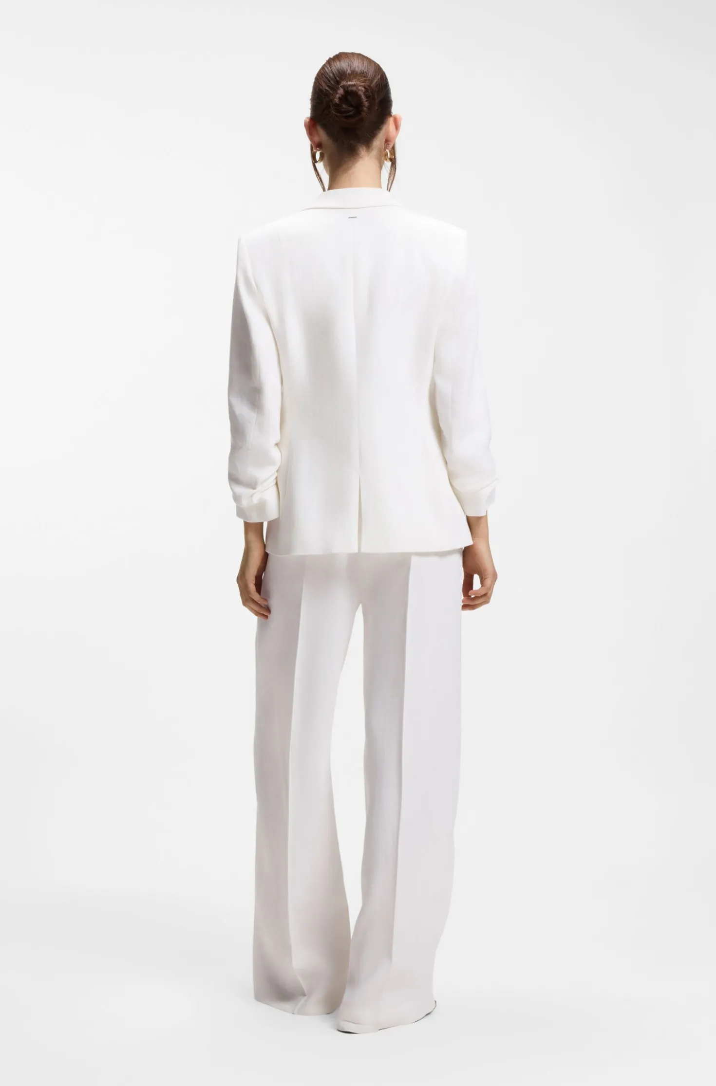 Slim-Fit Blazer aus Leinen-Mix