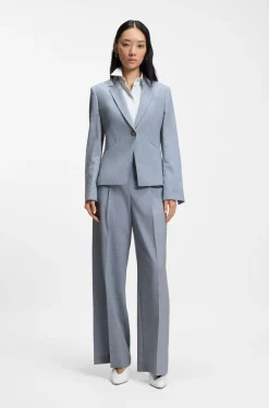 Slim-Fit Blazer aus melierter Schurwolle