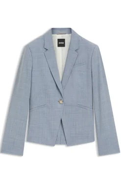 Slim-Fit Blazer aus melierter Schurwolle
