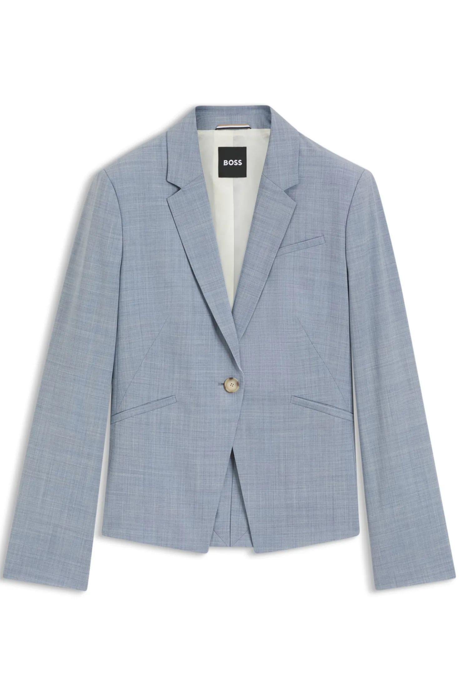 Slim-Fit Blazer aus melierter Schurwolle