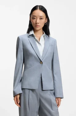 Slim-Fit Blazer aus melierter Schurwolle