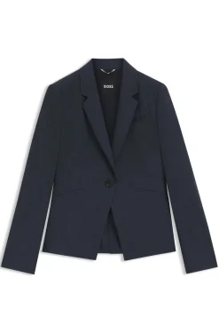 Slim-Fit Blazer aus melierter Schurwolle