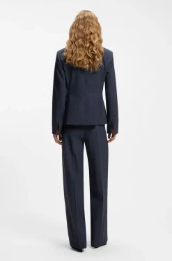 Slim-Fit Blazer aus melierter Schurwolle