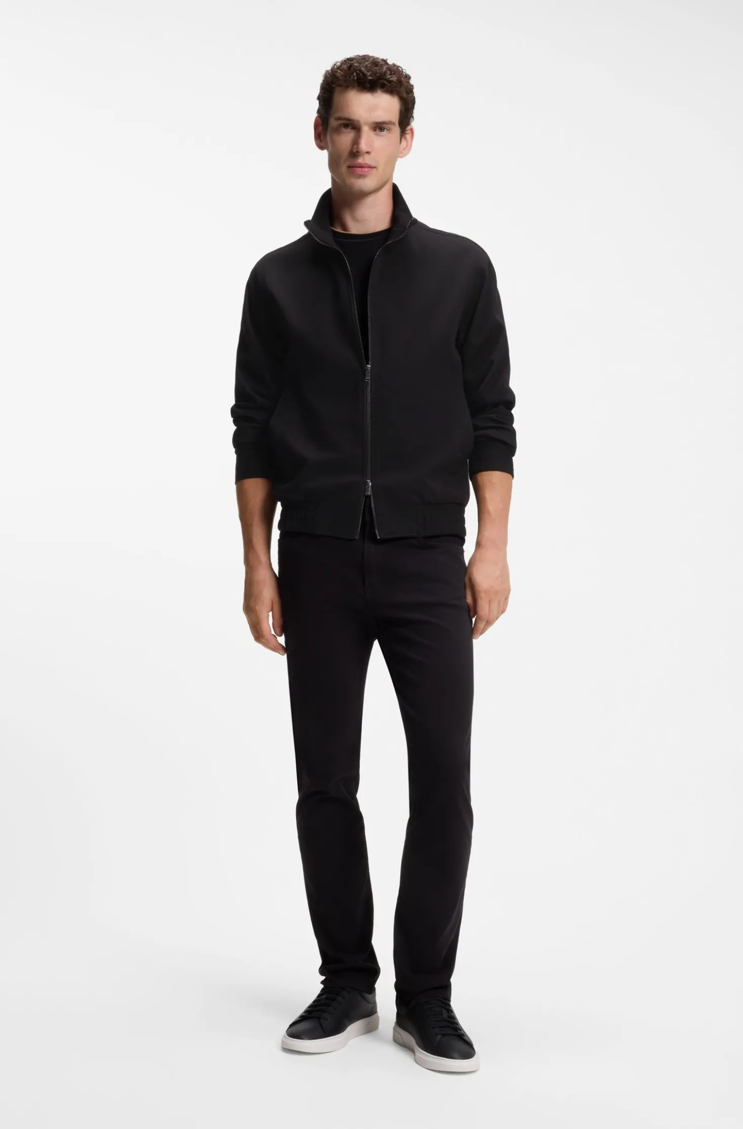 Slim-Fit Blazer aus Ponte-Jersey im Baumwoll-Mix