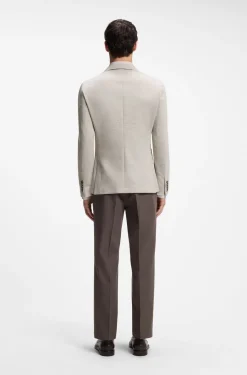 Slim-Fit Blazer aus Schurwolle mit Baumwolle