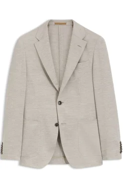Slim-Fit Blazer aus Schurwolle mit Baumwolle