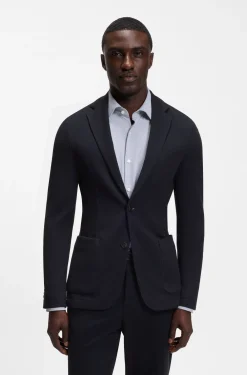Slim-Fit Blazer aus Stretch-Jersey mit Mikromuster