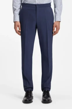 Slim-Fit Dreiteiler Anzug aus Woll-Mix mit Popeline-Struktur