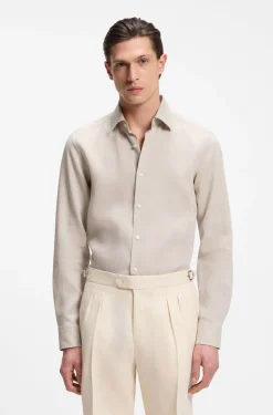Slim-Fit Hemd aus in Italien gefertigtem Leinen