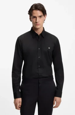 Slim-Fit Hemd aus Stretch-Baumwoll-Canvas
