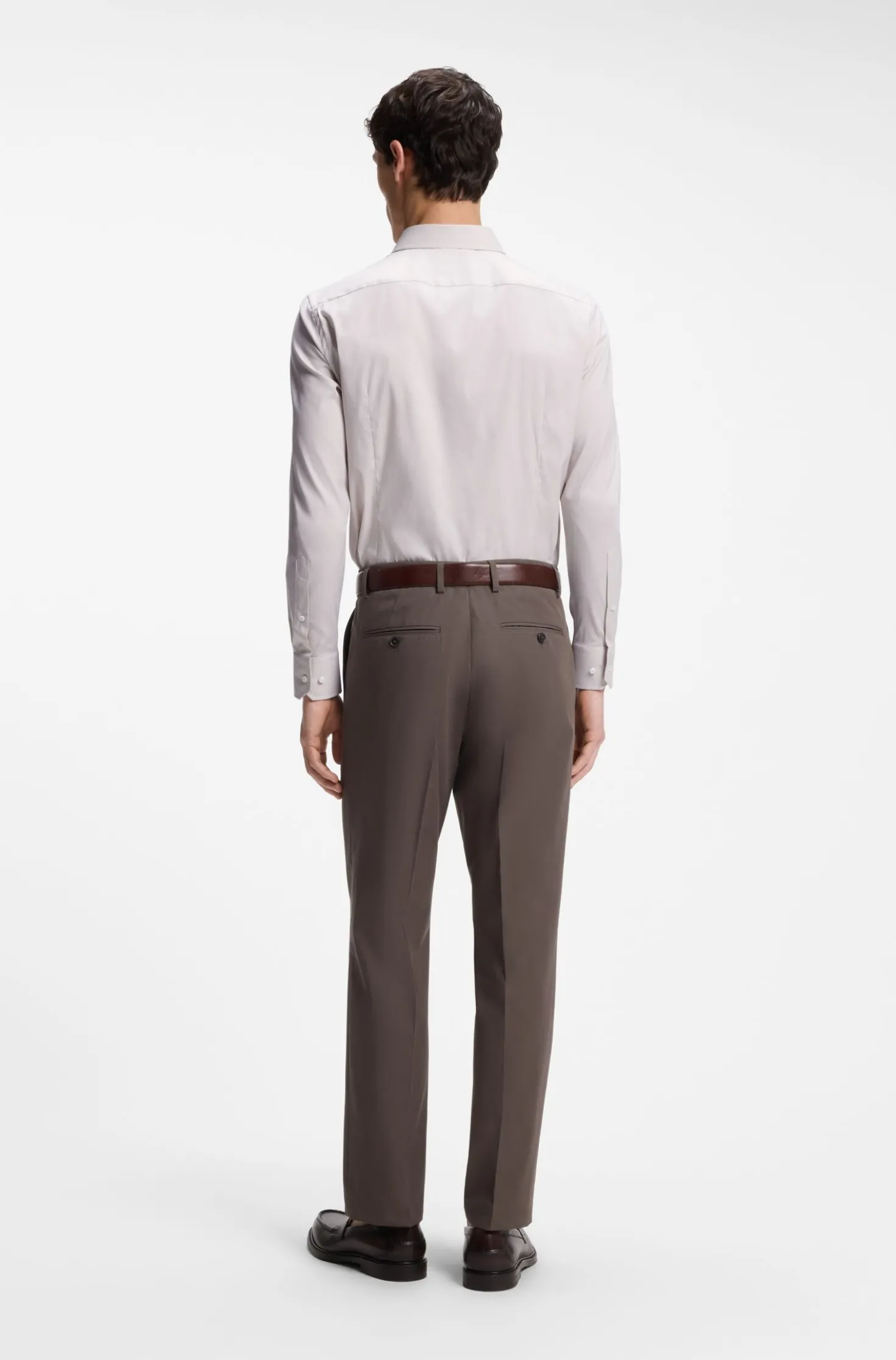 Slim-Fit Hemd aus strukturiertem Baumwoll-Mix