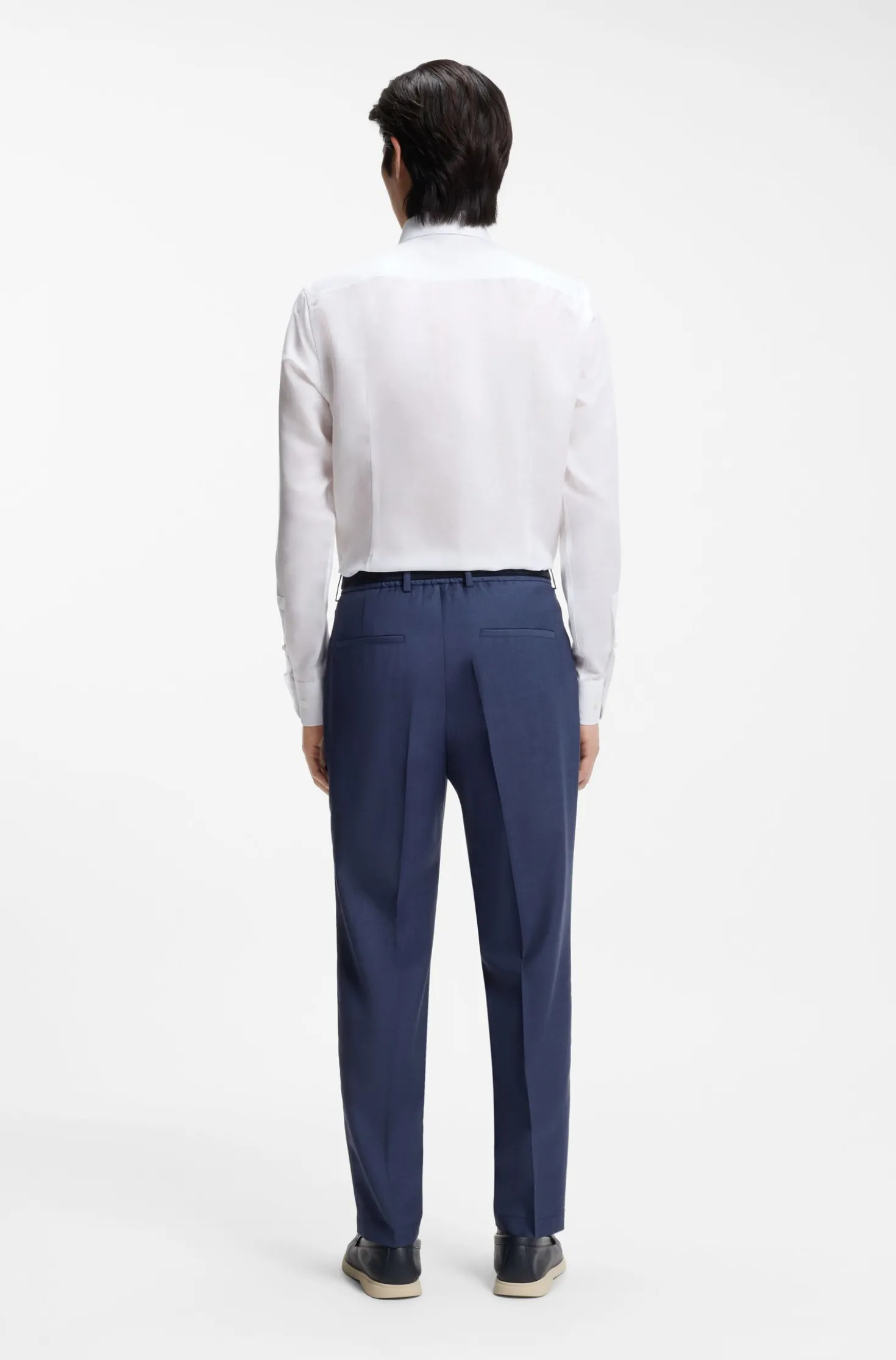 Slim-Fit Hemd aus Twill aus einem Leinen-Mix