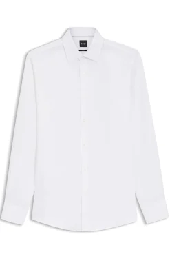 Slim-Fit Hemd aus Twill aus einem Leinen-Mix