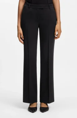 Slim-Fit Hose aus Krepp-Gewebe mit D-Ring-Detail