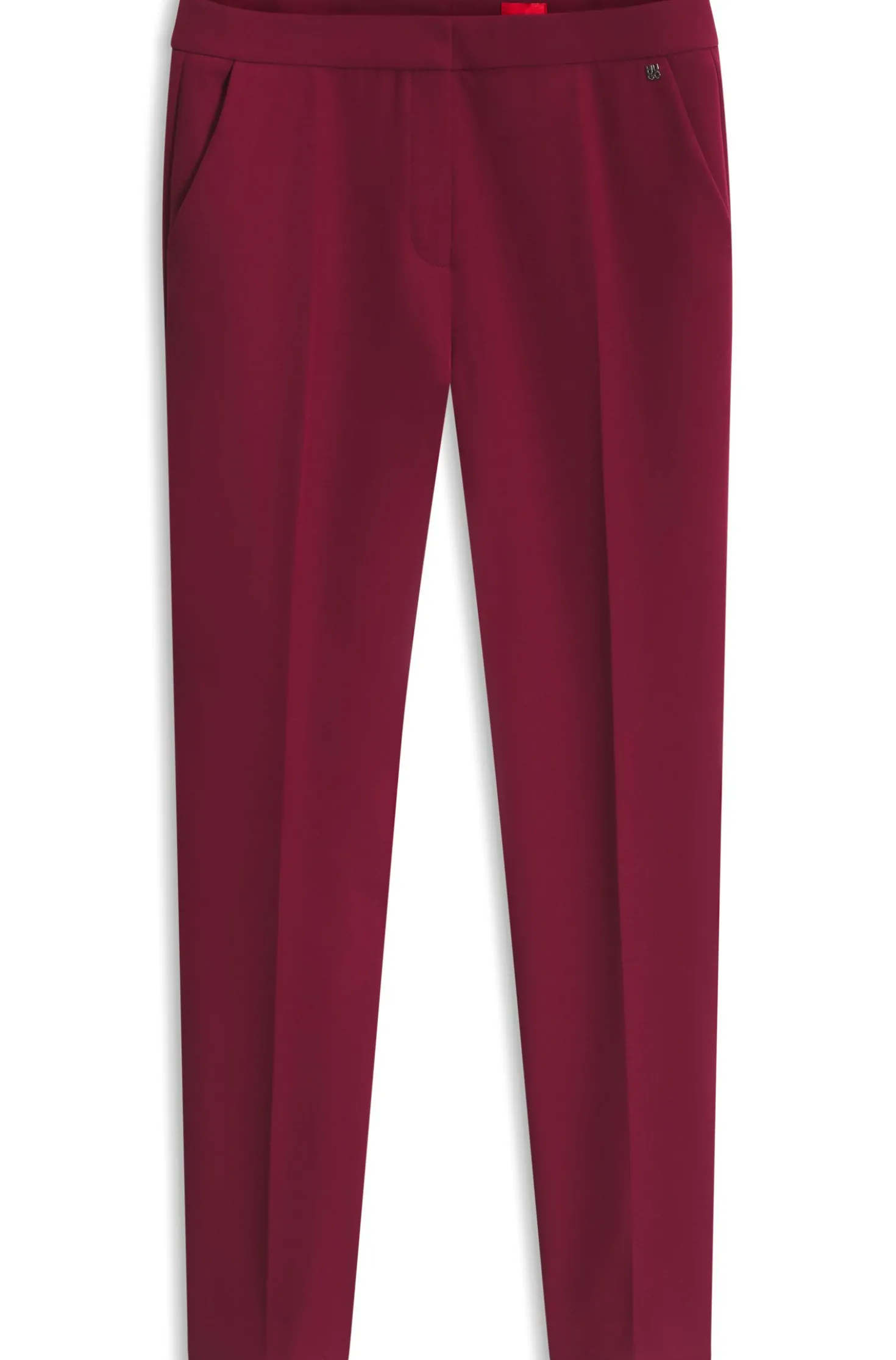 Slim-Fit Hose aus Stretch-Gewebe mit Logo-Niete