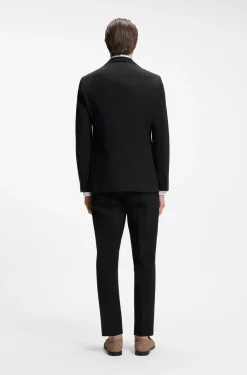 Slim-Fit Jacke aus elastischem Baumwoll-Seersucker