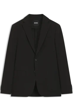 Slim-Fit Jacke aus elastischem Baumwoll-Seersucker