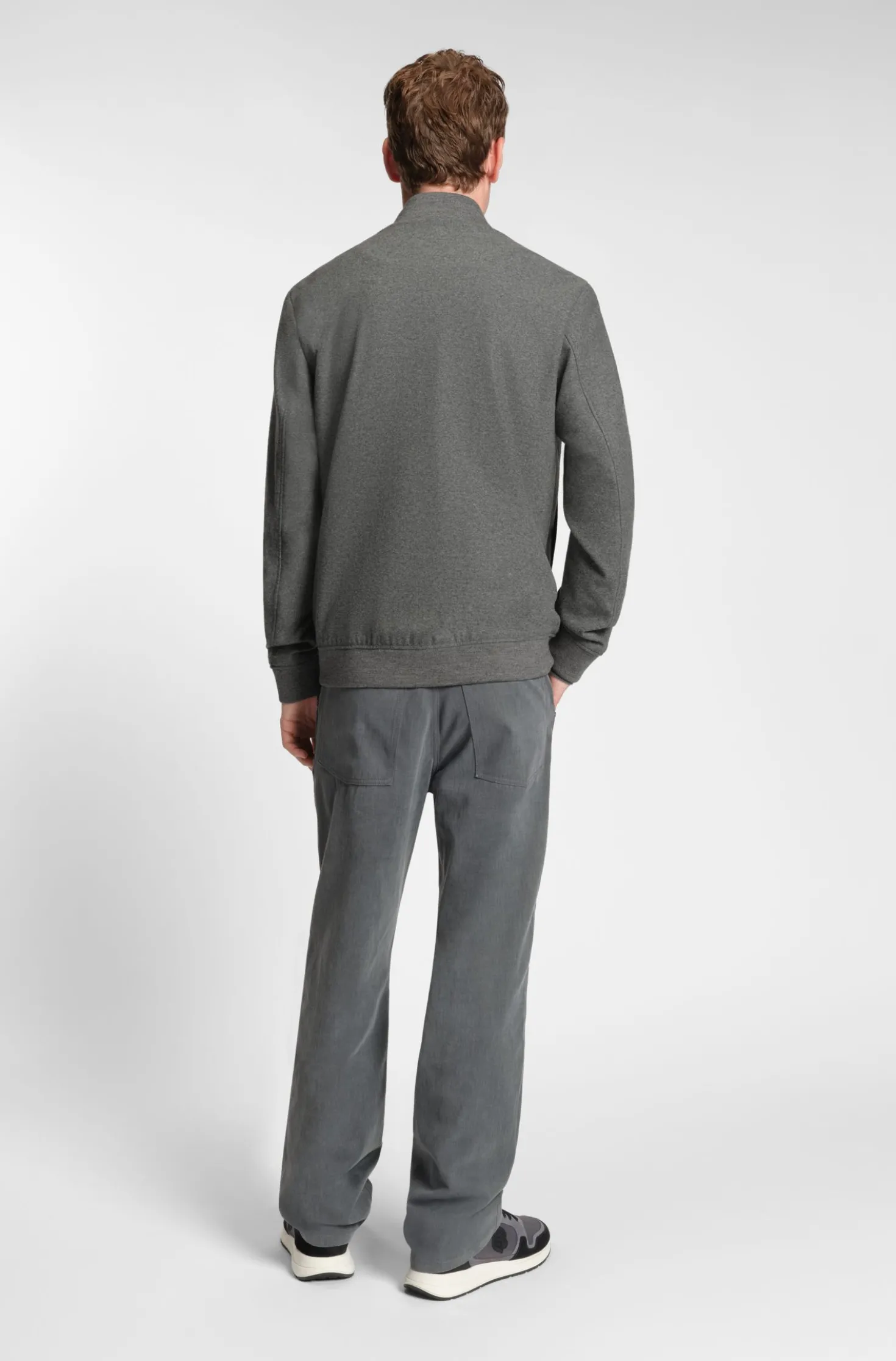 Slim-Fit Jacke aus gebürstetem Stretch-Flanell