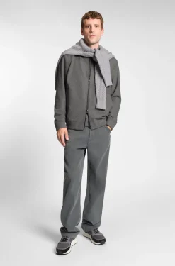 Slim-Fit Jacke aus gebürstetem Stretch-Flanell