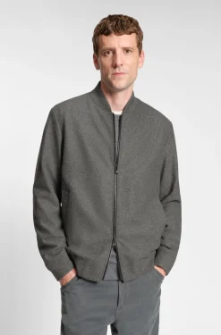 Slim-Fit Jacke aus gebürstetem Stretch-Flanell