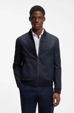 Slim-Fit Jacke aus Stretch-Baumwolle-Twill mit Reißverschluss