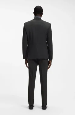 Slim-Fit Jacke aus Stretch-Wolle
