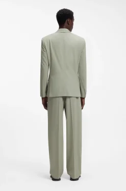 Slim-Fit Jacke aus Woll-Mix mit Popeline-Struktur