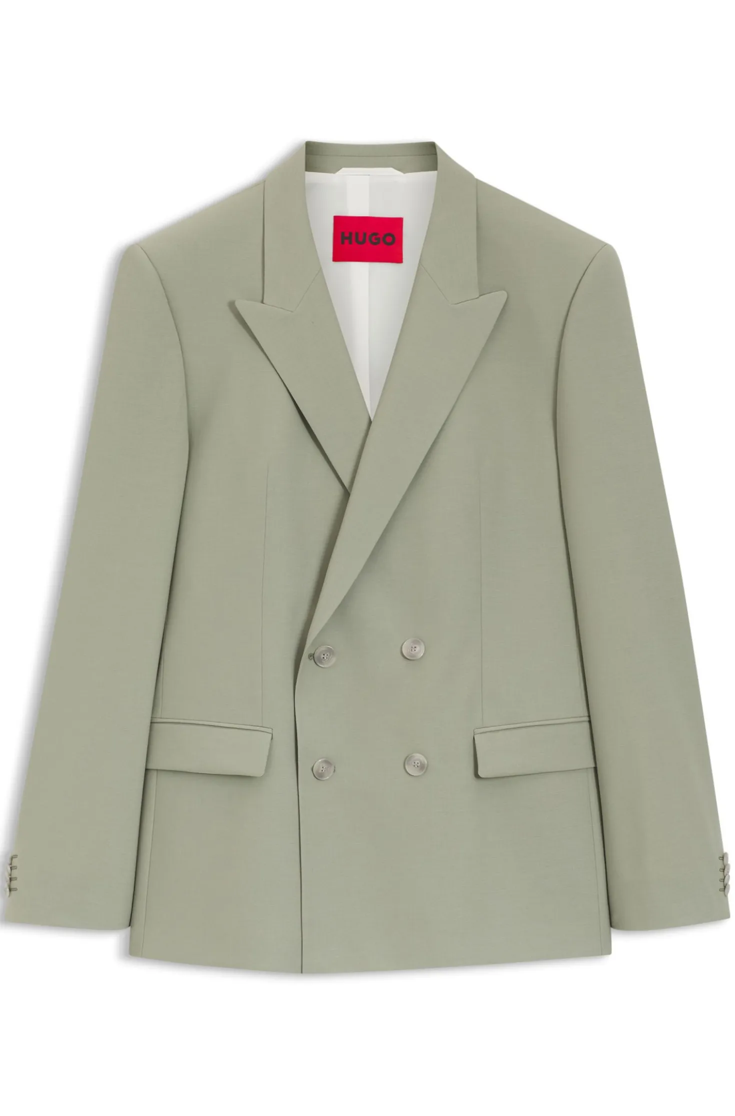 Slim-Fit Jacke aus Woll-Mix mit Popeline-Struktur