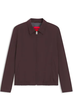 Slim-Fit Jacke aus Woll-Mix mit Popeline-Struktur