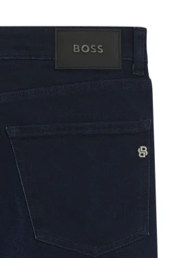 Slim-Fit Jeans aus dunkelblauem Stretch-Denim