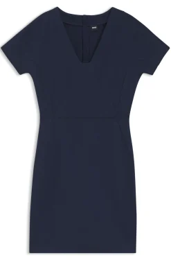 Slim-Fit Kleid mit Paspelierung an der Taille