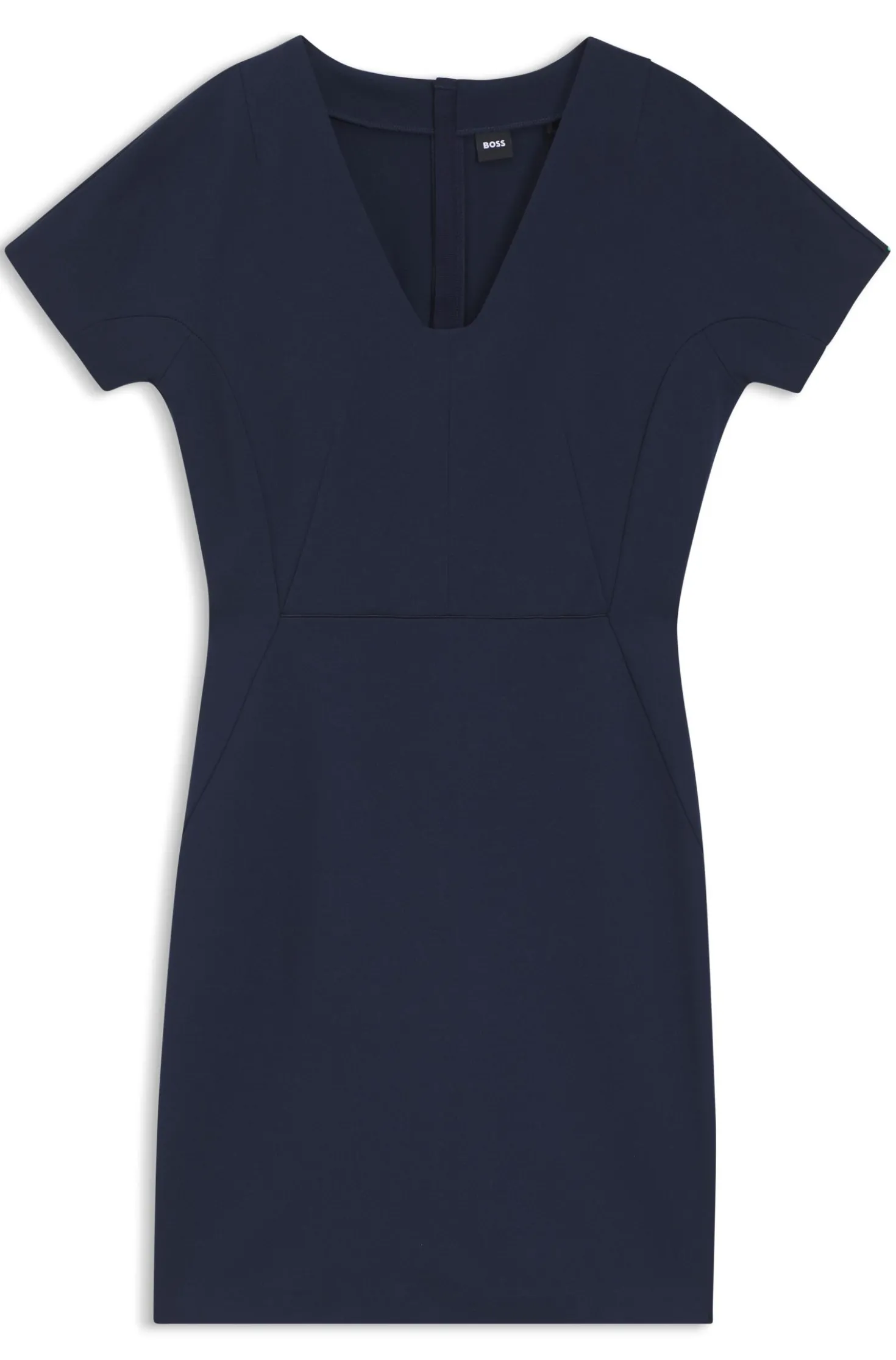 Slim-Fit Kleid mit Paspelierung an der Taille