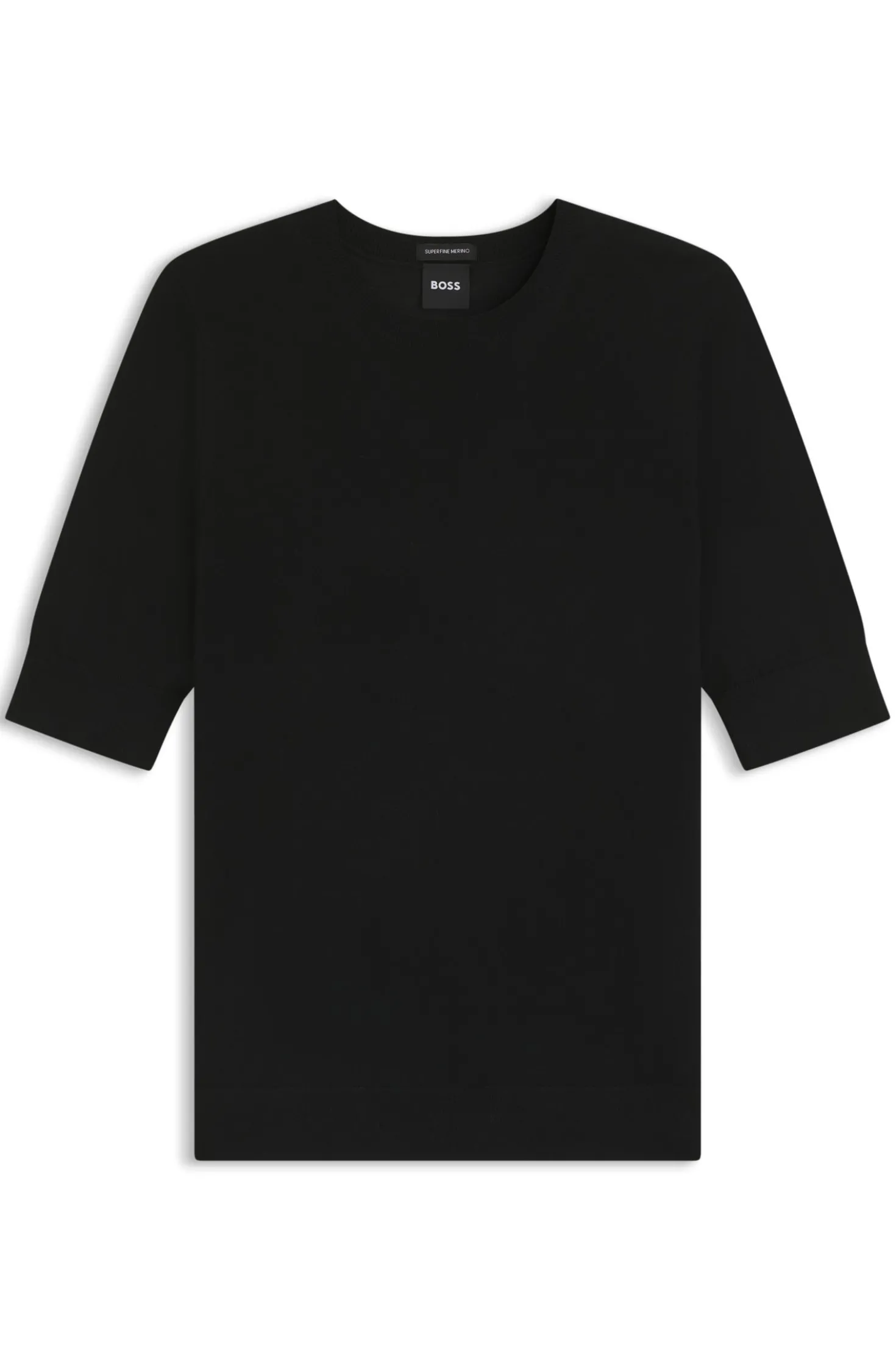 Slim-Fit Kurzarmpullover aus superfeiner Merinowolle