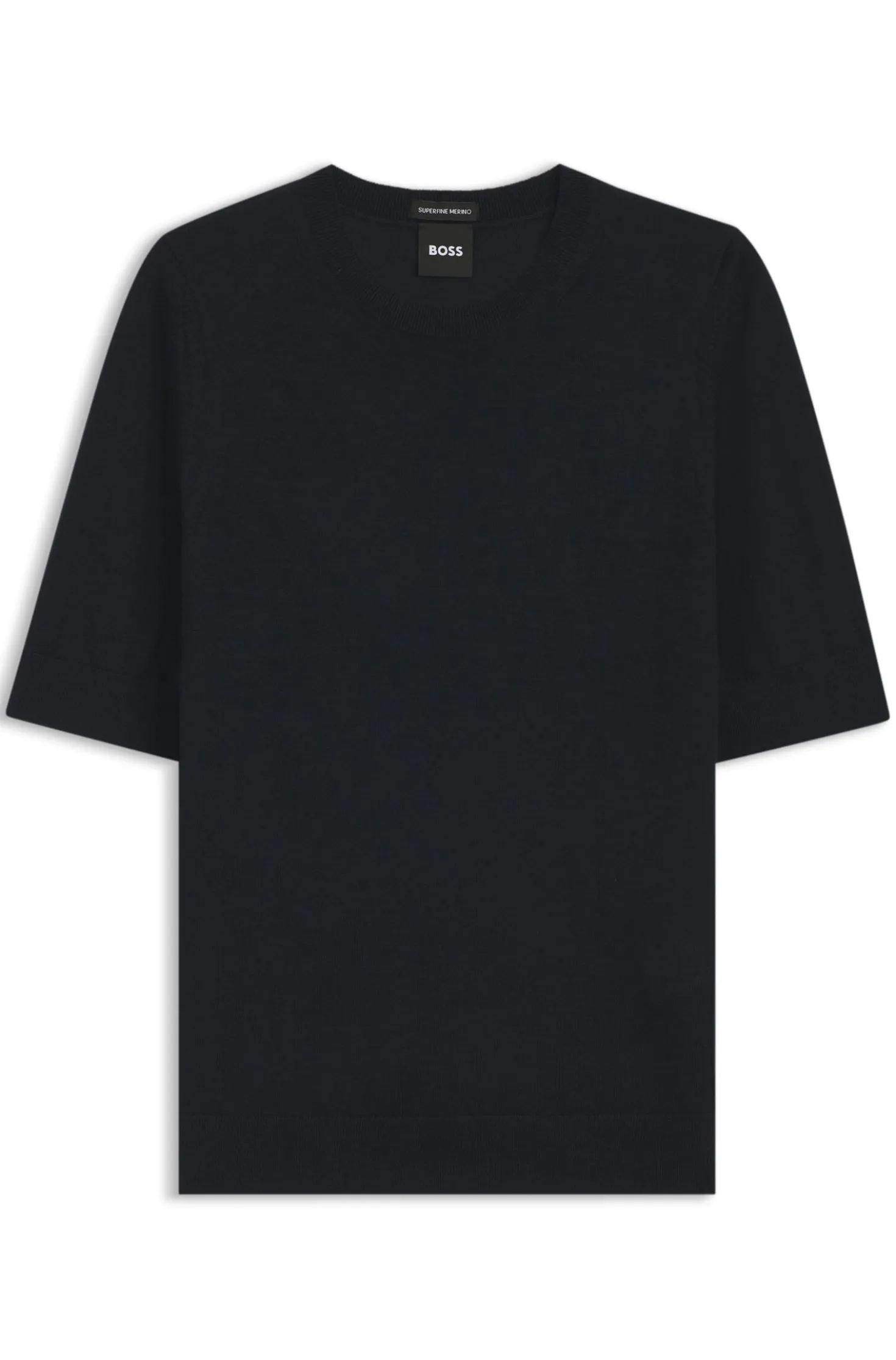 Slim-Fit Kurzarmpullover aus superfeiner Merinowolle